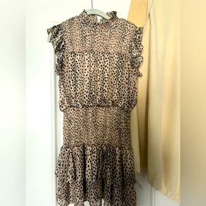 Aqua Leopard Print Mini Dress